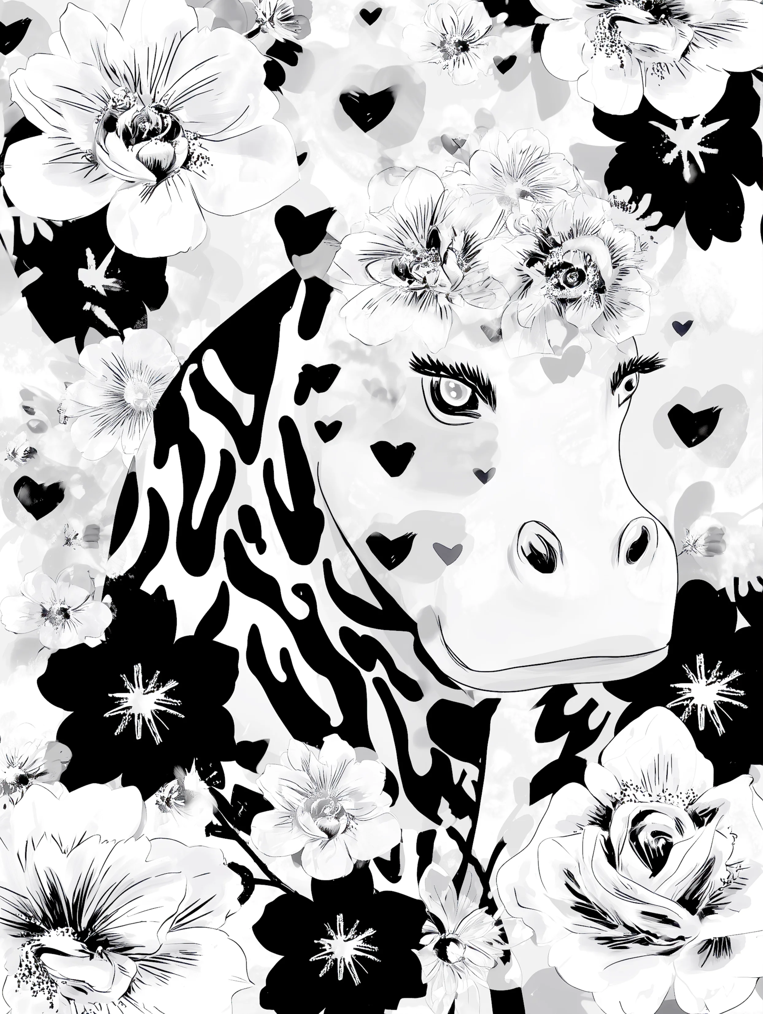 Free printable hippo coloring page featuring slouching hippo